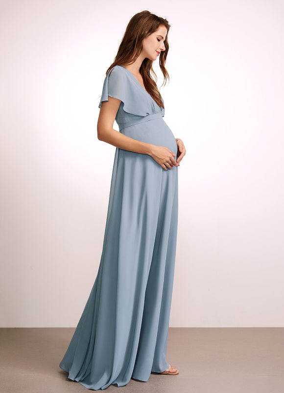 Robe Pastel Rose Demoiselle D'Honneur Volants - gallery 1