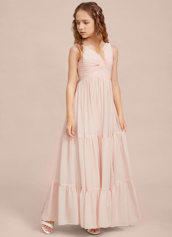 Robe Pastel Verte Col V Longueur Maxi - gallery 5