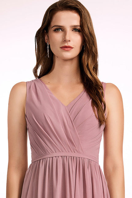 Robe Pastel Rose Demoiselle D'Honneur Élégante - gallery 4