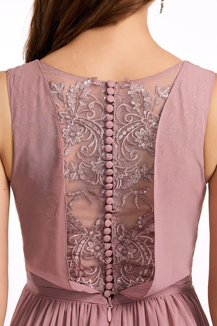 Robe Pastel Rose Demoiselle D'Honneur Élégante - gallery 5