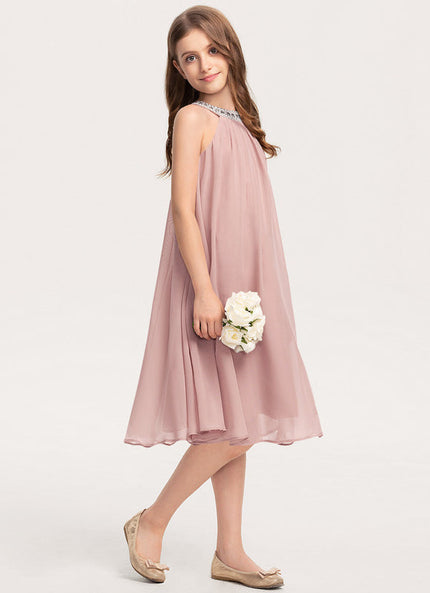 Robe Pastel Rose Demoiselle D'Honneur Chic