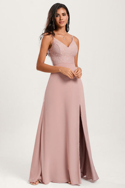 Robe Pastel Rose Demoiselle D'Honneur Élégante - gallery 2
