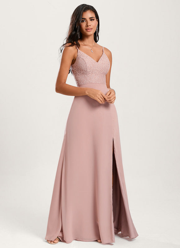 Robe Pastel Rose Demoiselle D'Honneur Élégante - gallery 2