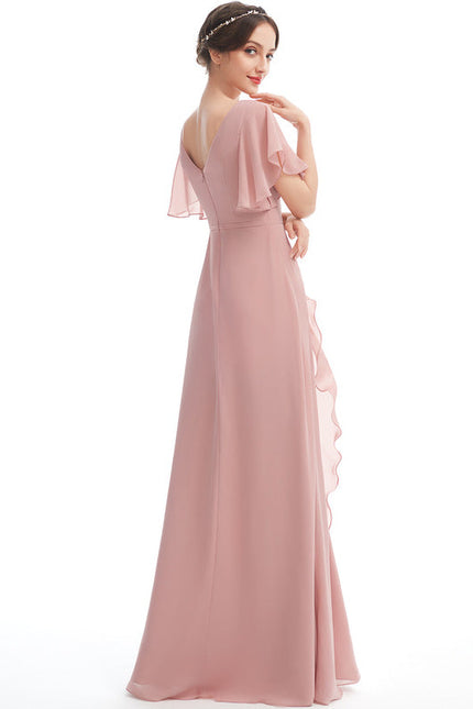 Robe Pastel Rose Demoiselle D'Honneur Élégante - gallery 3
