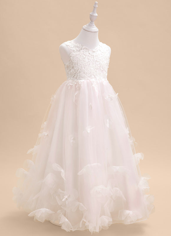 Robe Pastel Rose Dentelle Princesses Fille - gallery 1