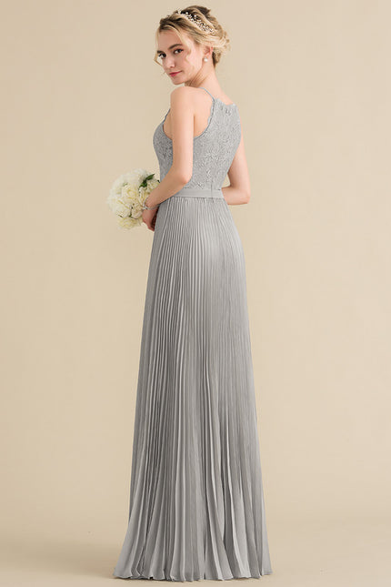 Robe Pastel Grise Trapèze Col Rond - gallery 6