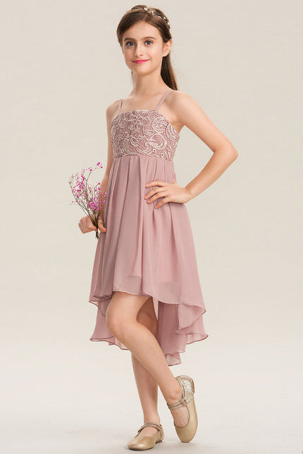 Robe Pastel Rose Trapèze Col Carré - gallery 1
