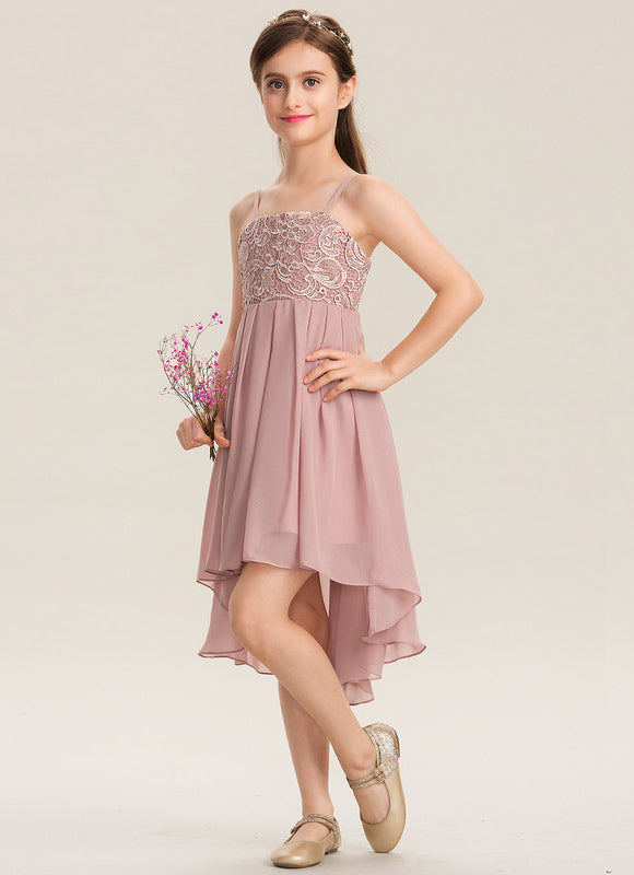 Robe Pastel Rose Trapèze Col Carré - gallery 1
