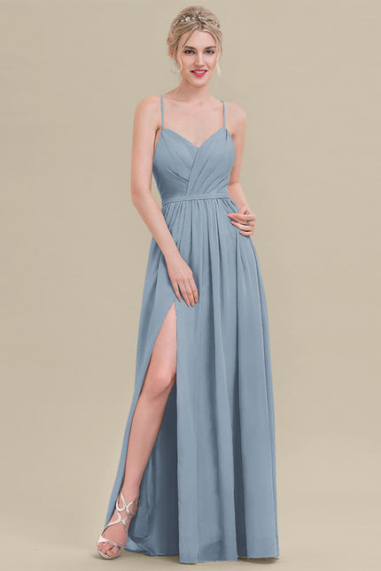 Robe De Demoiselle D'Honneur Bleu Pastel