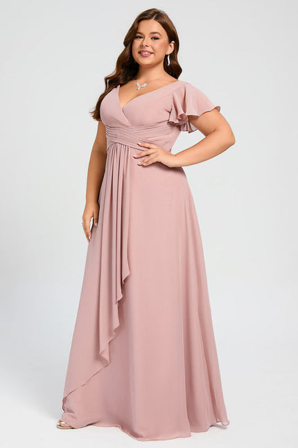 Robe Pastel Rose Demoiselle D'Honneur Élégante - gallery 8