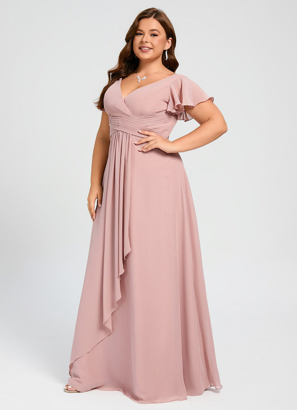 Robe Pastel Rose Demoiselle D'Honneur Élégante - gallery 8