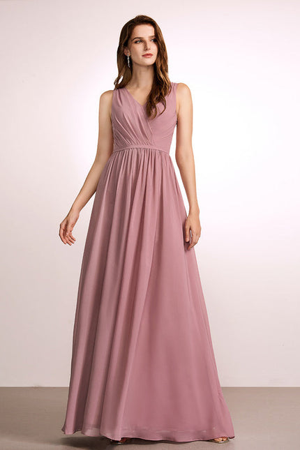 Robe Pastel Rose Demoiselle D'Honneur Élégante - gallery 1