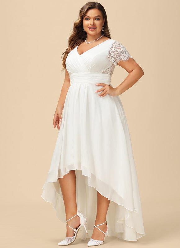 Robe Pastel Blanche Col V Asymétrique - gallery 9