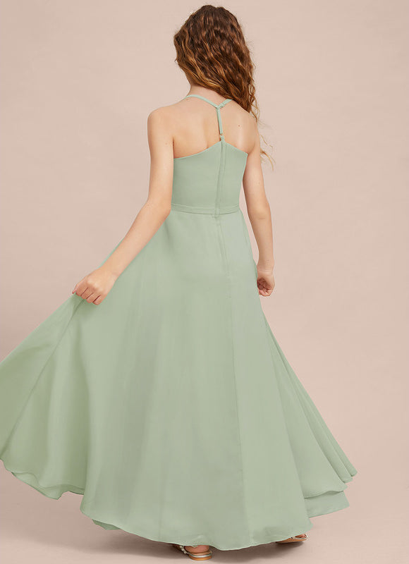 Robe Pastel Verte Col V Longueur Maxi - gallery 7