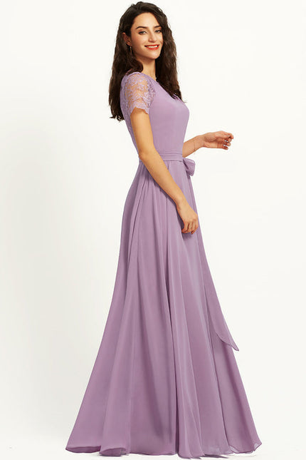 Robe Pastel Rose Demoiselle D'Honneur Élégante - gallery 1