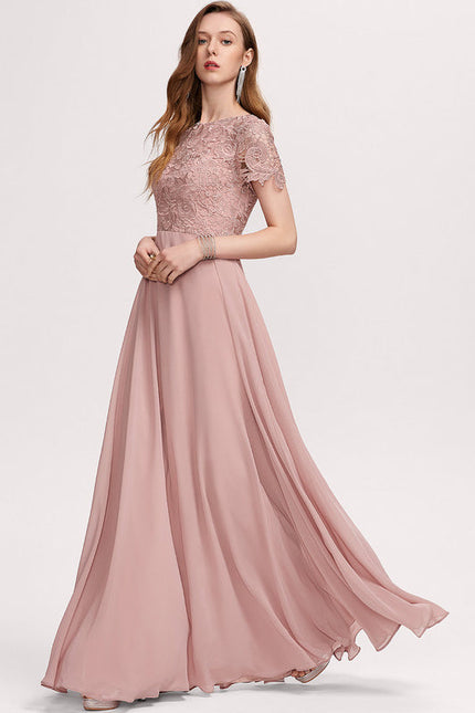 Robe Pastel Rose Demoiselle D'Honneur Élégante - gallery 1