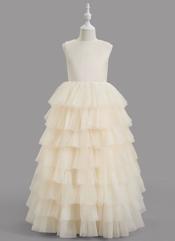 Robe Pastel Crème Demoiselle D'Honneur Princesse - gallery 1