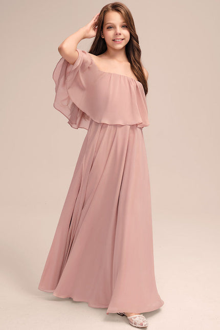 Robe Pastel Rose Épaules Dénudées Longue - gallery 2