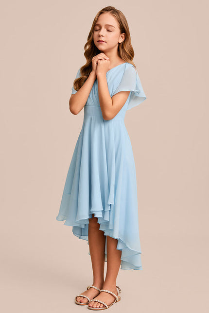 Robe Pastel Verte Trapèze Col V Junior - gallery 2