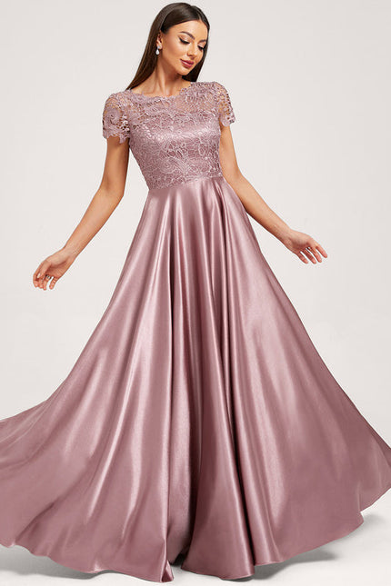 Robe Pastel Rose Demoiselle D'Honneur Satin - gallery 2