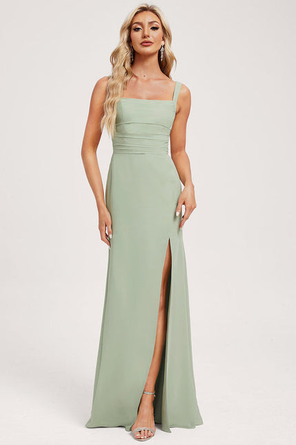 Robe Pastel Vert Sirène Longueur Ras Du Sol - gallery 3