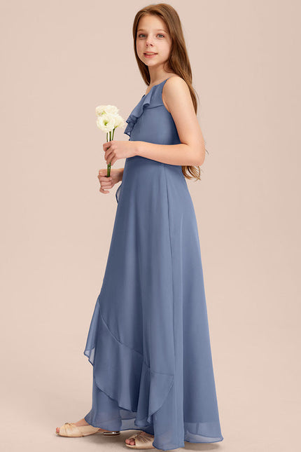 Robe Pastel Demoiselle D'Honneur Bleu Clair - gallery 4
