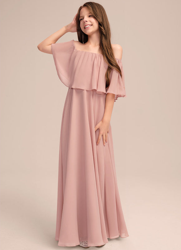 Robe Pastel Rose Épaules Dénudées Longue - gallery 3