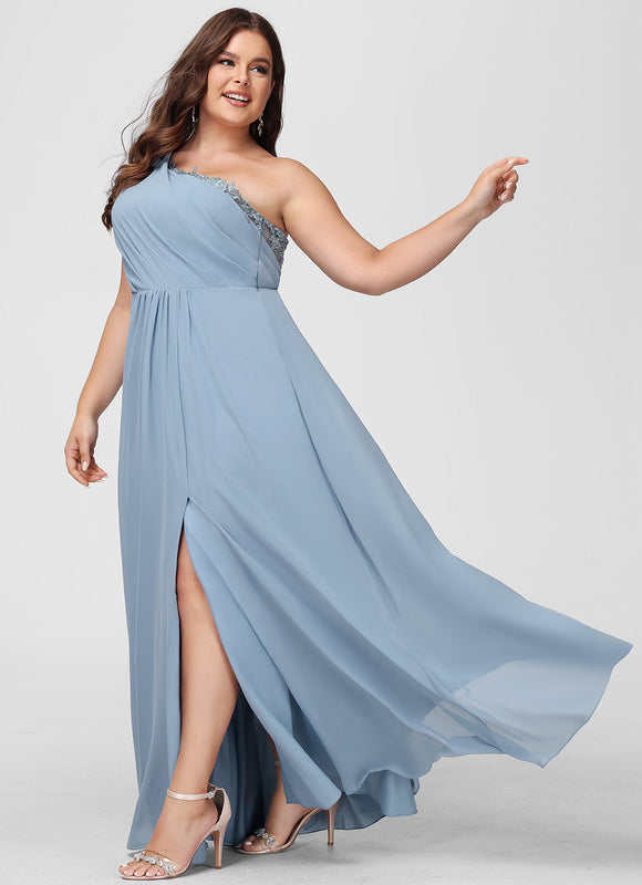Robe Pastel Décolleté Asymétrique Bleu - gallery 9