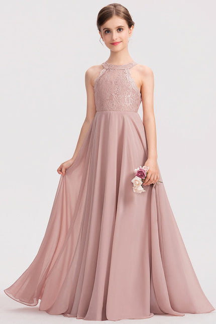 Robe Pastel Rose Demoiselle D'Honneur Longue