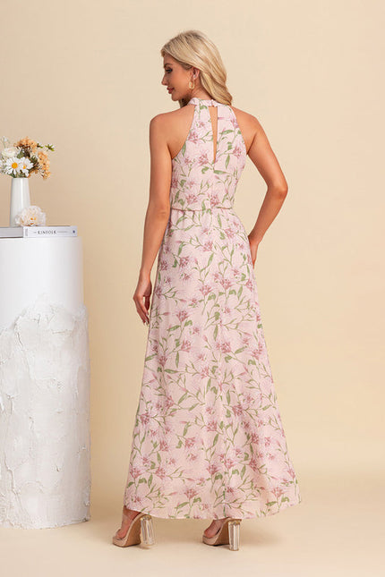 Robe Pastel Rose Imprimé Fleurs Maxi - gallery 2