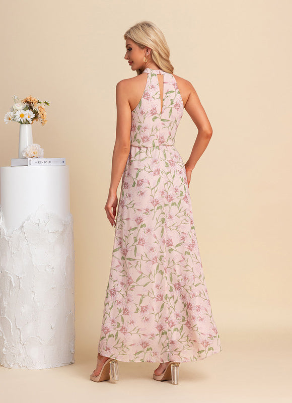 Robe Pastel Rose Imprimé Fleurs Maxi - gallery 2