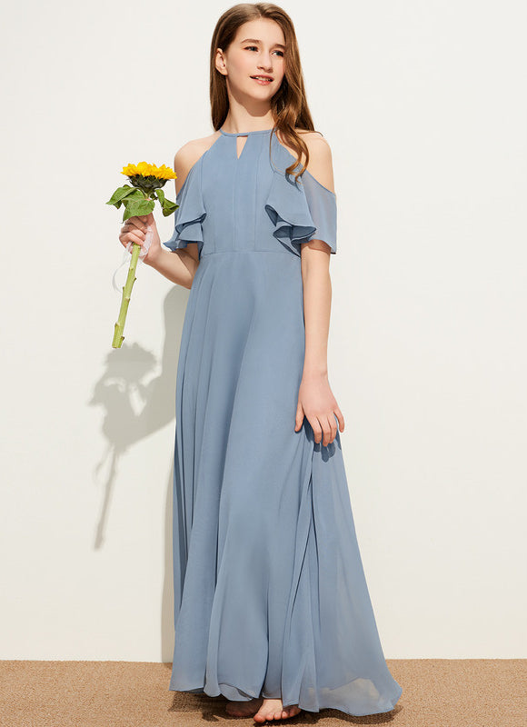 Robe Pastel Junior Rose Volants Longue
