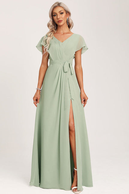 Robe Pastel Rose Demoiselle D'Honneur Élégante - gallery 5