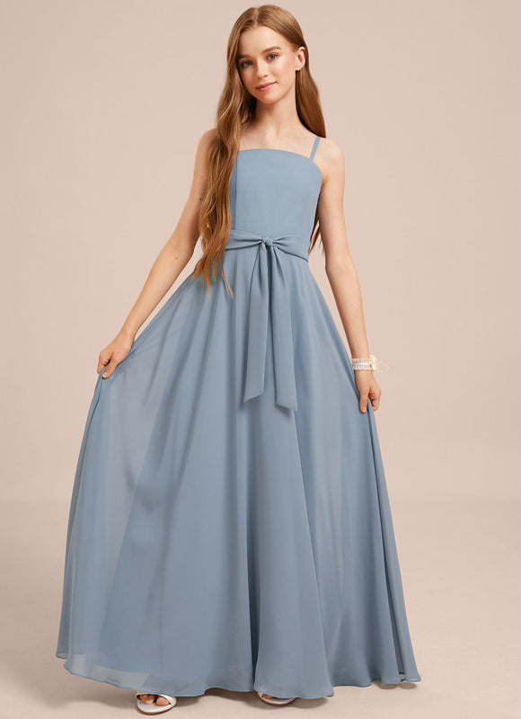 Robe Pastel Bleu Col Carré Long - gallery 1