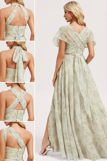 Robe Pastel Rose Trapèze Décolleté Col V - gallery 1