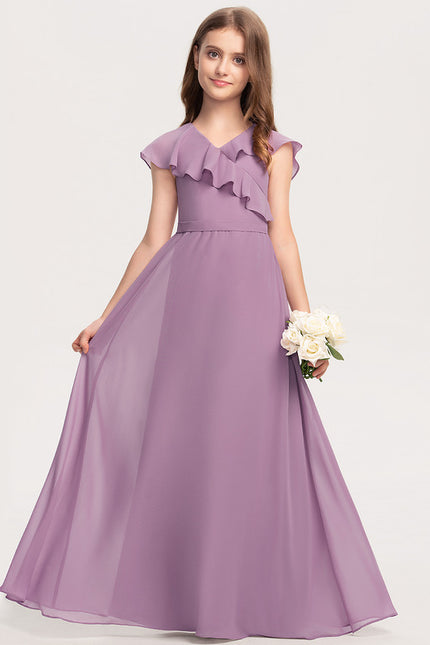 Robe Pastel Lilas Demoiselle D'Honneur Élégante - gallery 2