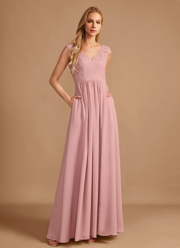 Robe Pastel Rose Demoiselle D'Honneur Élégante - gallery 3