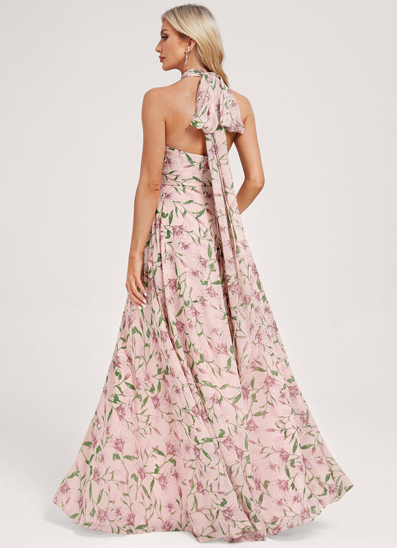 Robe Pastel Rose Trapèze Décolleté Col V - gallery 7