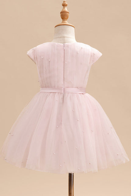 Robe Pastel Rose Tulle Avec Perles - gallery 3