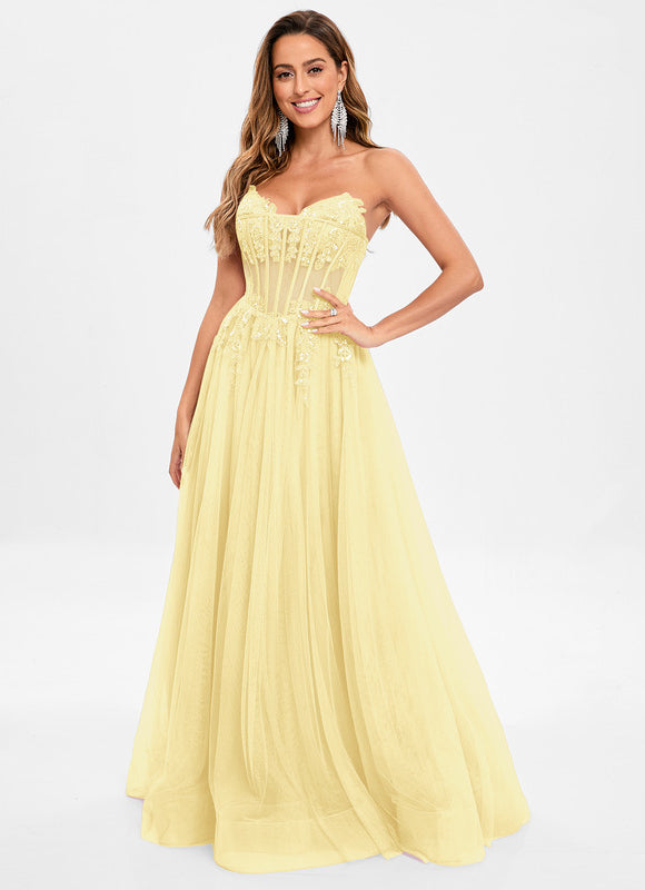 Robe Pastel Rose Col V Tulle Paillettes - gallery 7