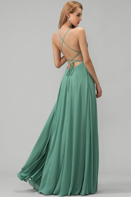 Robe Pastel Verte Trapèze Soirée Élégante - gallery 3