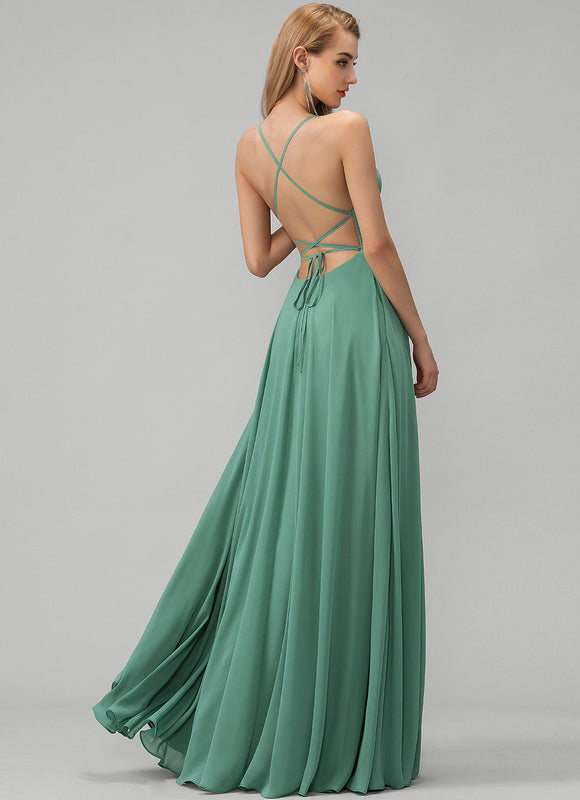 Robe Pastel Verte Trapèze Soirée Élégante - gallery 3
