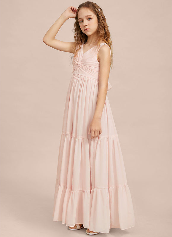 Robe Pastel Verte Col V Longueur Maxi - gallery 2