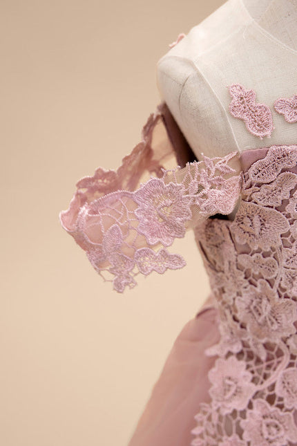 Robe Pastel Rose Fille Mariage Élégante - gallery 7