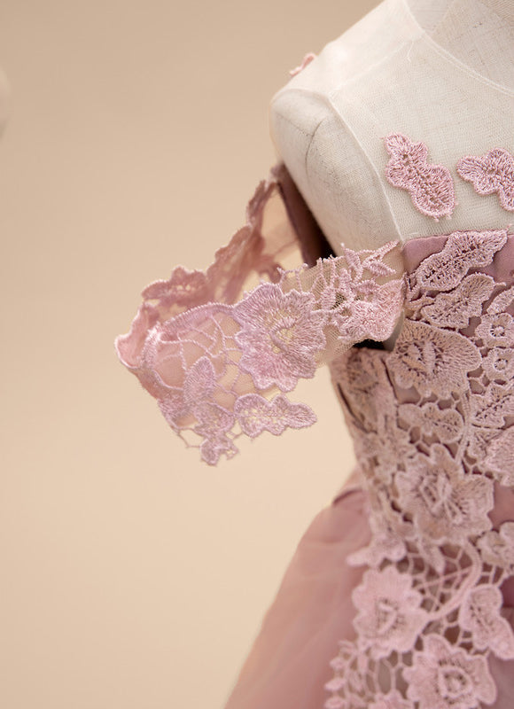 Robe Pastel Rose Fille Mariage Élégante - gallery 7
