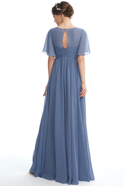 Robe Pastel Rose Demoiselle D'Honneur Volants - gallery 1