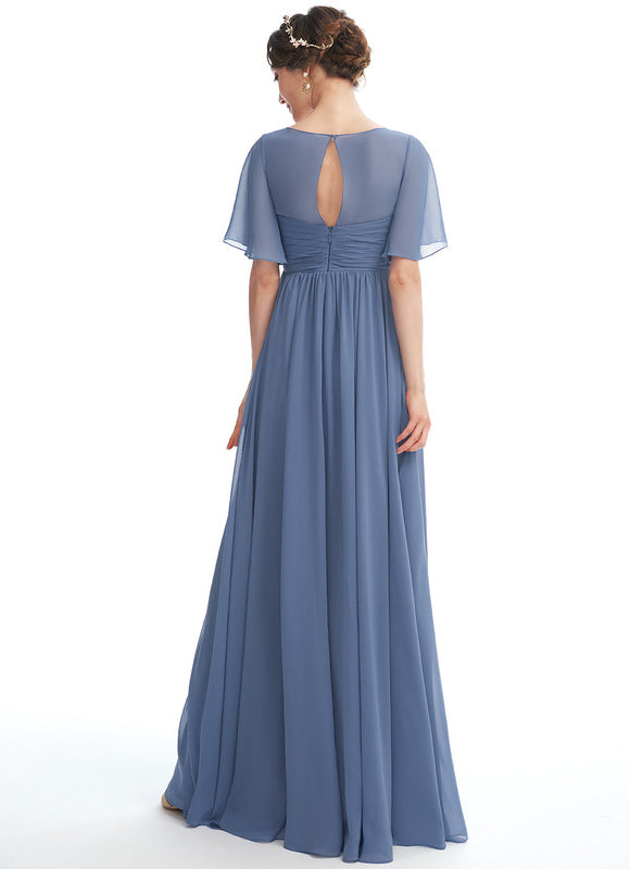 Robe Pastel Rose Demoiselle D'Honneur Volants - gallery 1