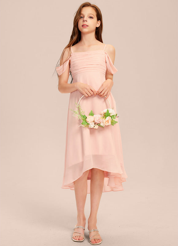 Robe Pastel Vert Mousseline Trapèze Junior - gallery 2