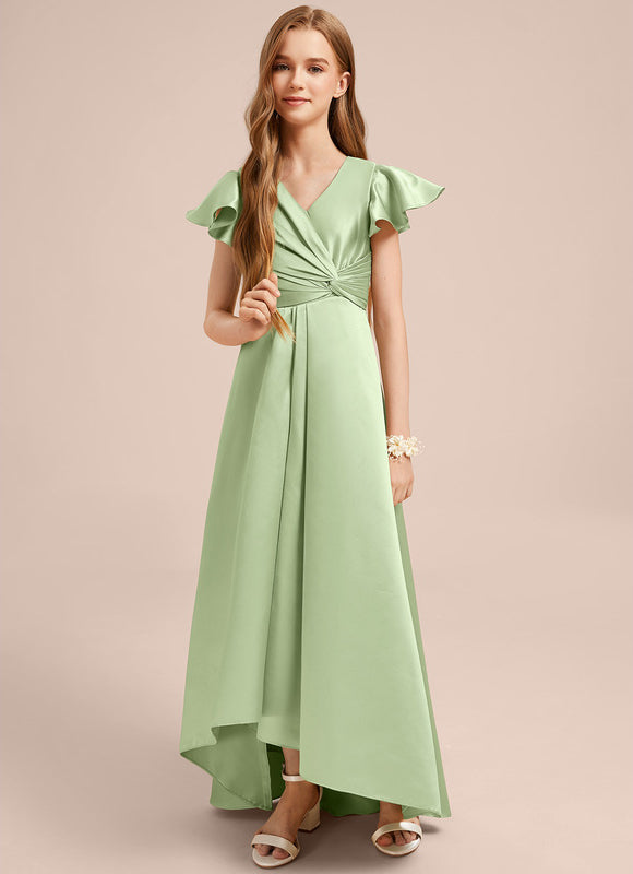 Robe Pastel Bleu Col V Asymétrique - gallery 2