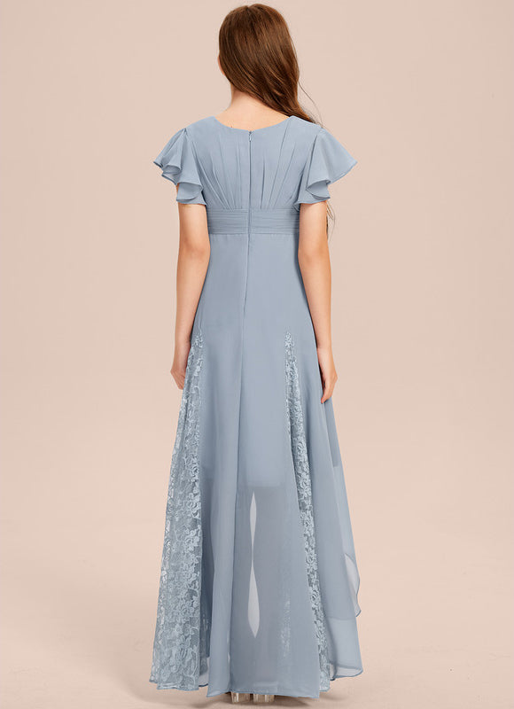 Robe Pastel Blanche Col V Asymétrique - gallery 4